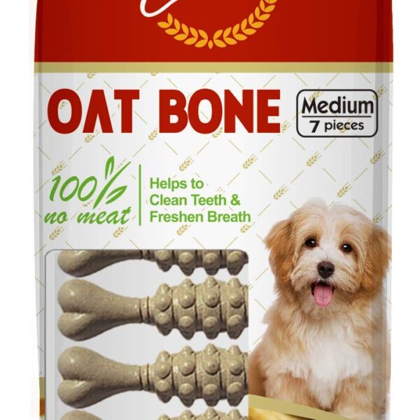 shubhdoggolife Oat Bone, Healthy Dog Bone with Oat Flour, Prebiotic, Multi-Vitamins and Essential Oils, 7 in 1, 60gm, Pack of 3