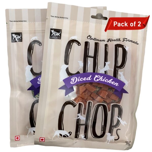 Chip Chops Chicken Dog Treats Multi Packs In Different Flavours (Diced Chicken) (2), All Life Stages
