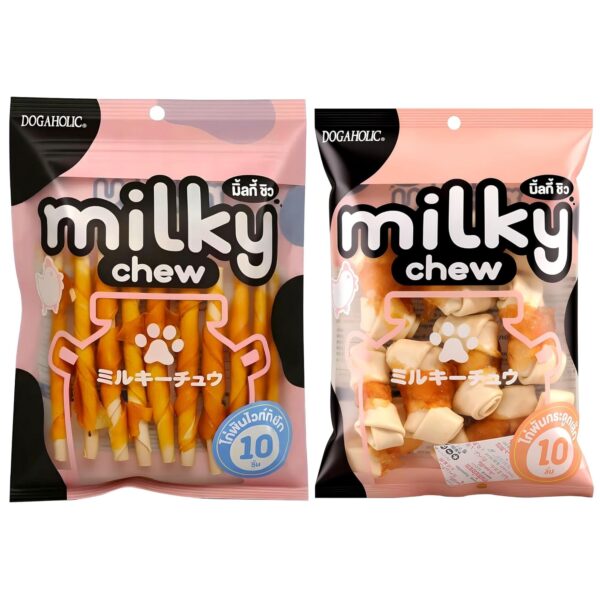 Milky Chew Chicken Stick Style 10 Pieces with Milky Chew Dog Treats Real Chicken 10 Pieces