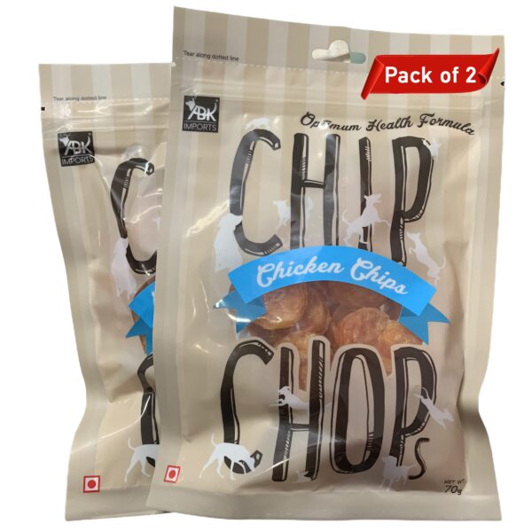 Chip Chops Chicken Chips Dog Treats by For The Fur Kids (Pack of 2)