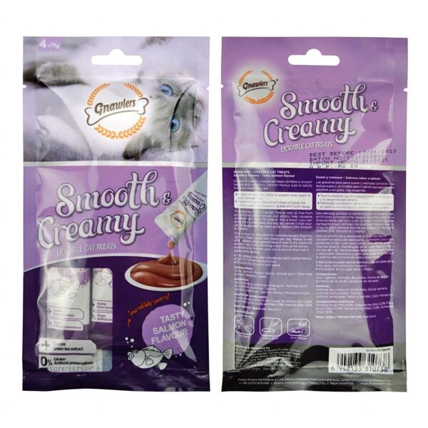 Pet Smooth & Creamy Lickable Cat Food Treats 4x15g in 1 (Salmon Flavor Pack of 3)