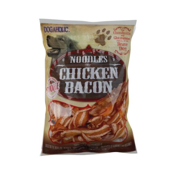 Dogaholic Chicken Bacon Strips Dog Treats – High Protein Dog Snacks & Healthy Training Treats for All Breeds | Smokey Flavor Chewy Sticks for Puppies & Adult Dogs