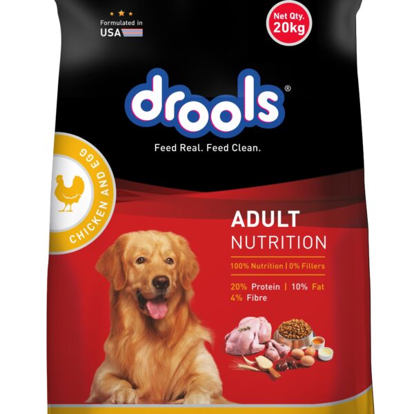 Adult Dry Dog Food 20kg | Chicken & Egg Flavour | Supports Brain Development | Easily Digestible | Promotes Growth & Development