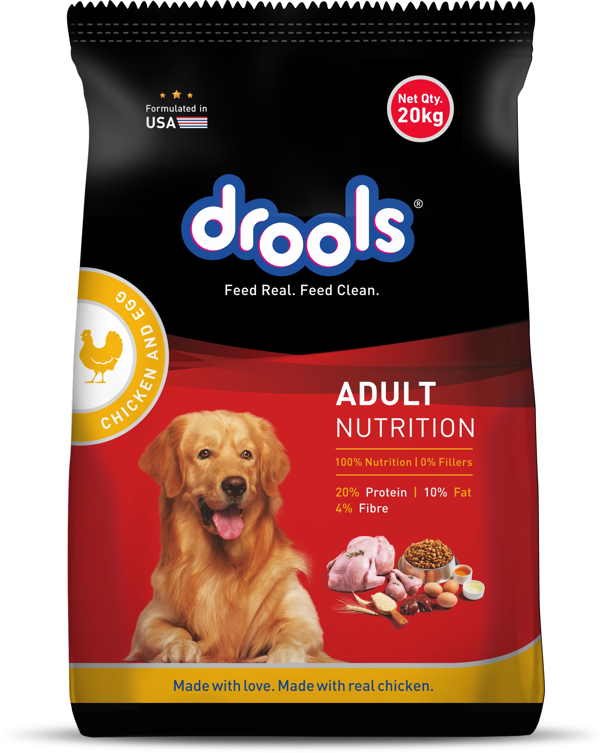 71SR8gKgbPL.716muWbBS5L.jpg.jpg Adult Dry Dog Food 20kg | Chicken & Egg Flavour | Supports Brain Development | Easily Digestible | Promotes Growth & Development - Image 1