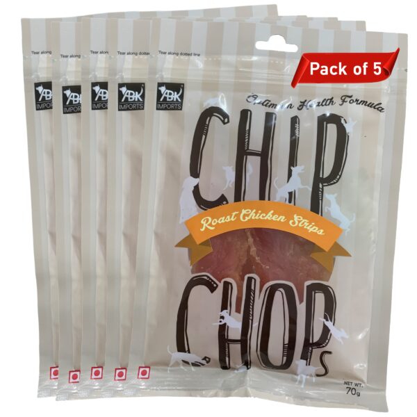 Chip Chops Chicken Dog Treats (Roast Chicken Strips, Pack Of 5), All Life Stages