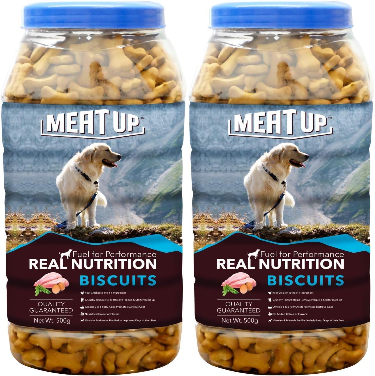 71VmsBTsDmL.716muWbBS5L.jpg Meat Up Dog Treats Biscuits, Mutton Flavour (500g + 500g) Total 1Kg Pack (All Life Stages) - Image 1