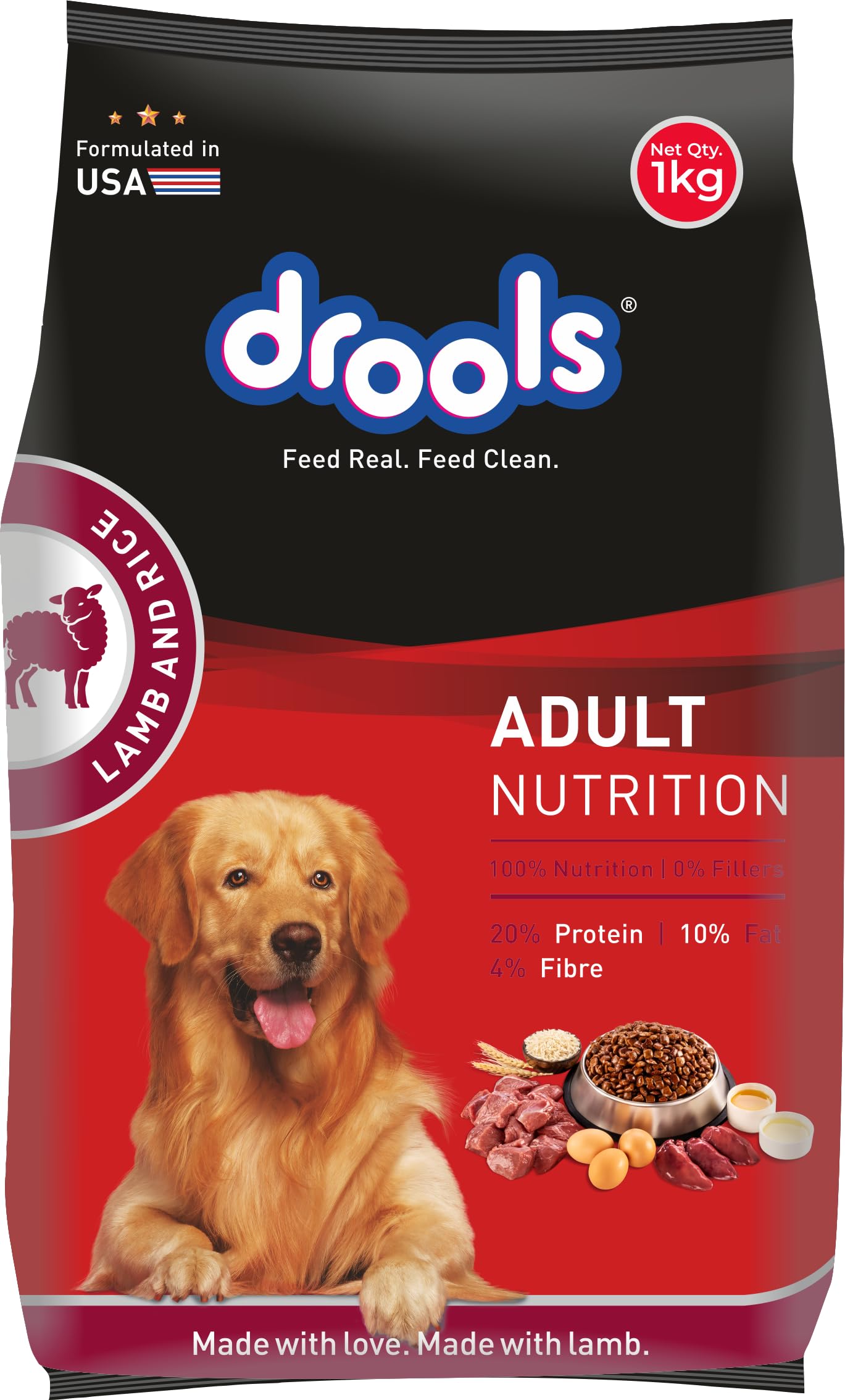 71WPx3CT1OL.716muWbBS5L.jpg Adult Dry Dog Food 1kg | Lamb and Rice Flavour | Supports Skin Nourishment and Coat Radiance | Promotes Healthy Digestion | Natural Antioxidants | Strengthen Immunity - Image 1