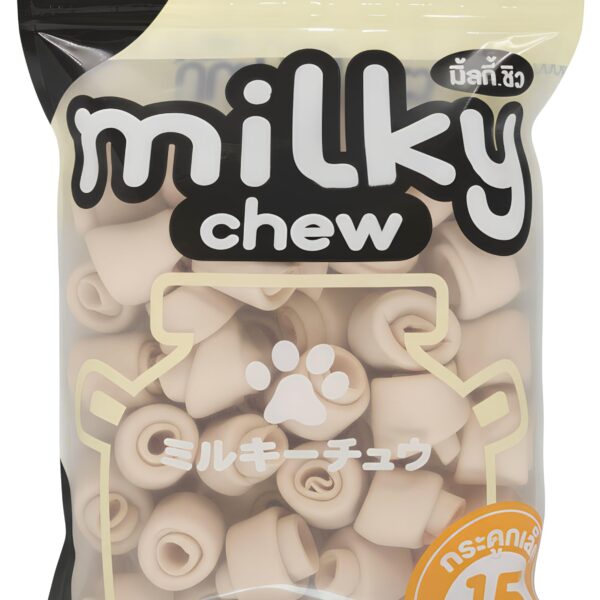 Dogaholic Milky Chew Knotted Bone Dog Treats | 15 Long-Lasting Milk-Flavoured Bones for Dogs | Healthy Chews for Dental Health, Teething & Chewing Needs | Ideal for All Breeds & Life Stages