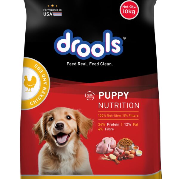 Puppy Dry Dog Food 10kg | Chicken & Egg Flavour | Promotes Optimum Growth | Omega 3 & 6 for Healthy Development | Better Digestibility | DHA for Brain Development