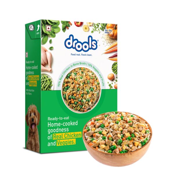 Dog Fresh Food Tetra Pak Real Chicken & Vegetables, for Adult & Puppy, 350g | High Protein, 90% Real Meat | No Preservatives | Retains Freshness & Flavours | Ready to Serve | One Pack Per Meal