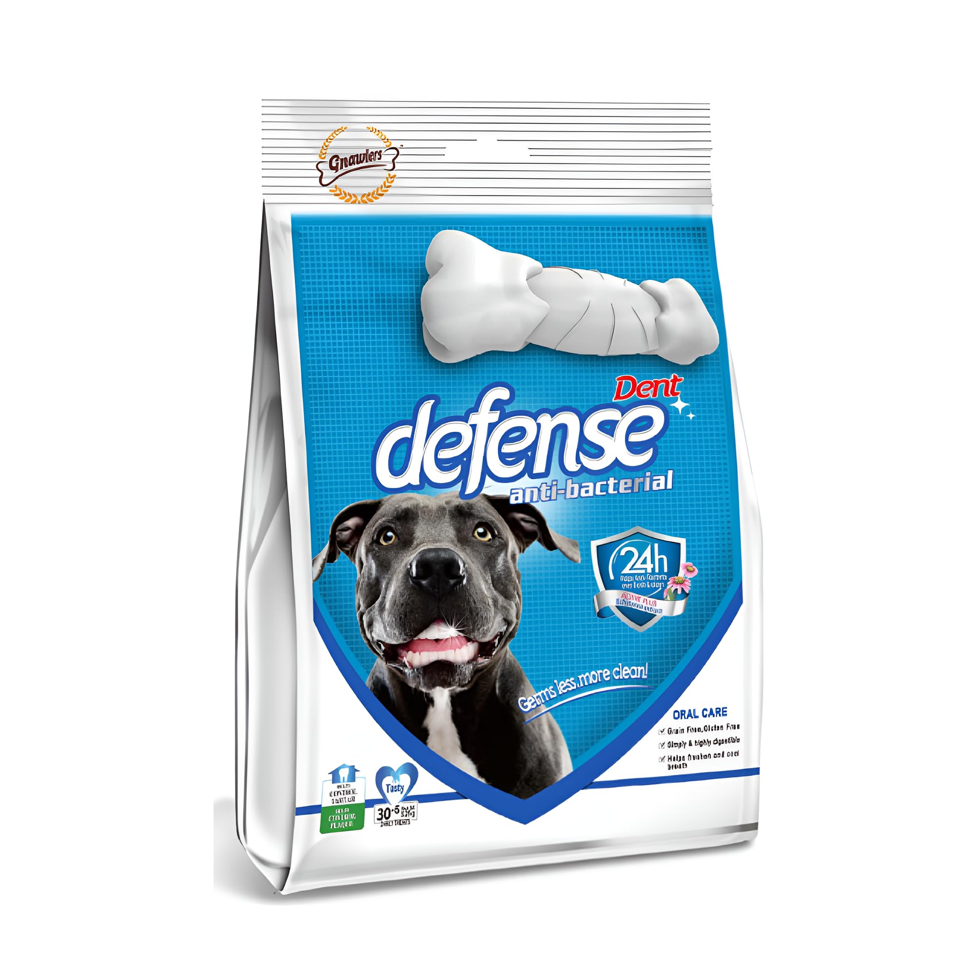 71ZxcOTEu8L.716muWbBS5L.jpg Dent Defense Anti Bacterial, Dental Chew Bone for Dogs Medium, 525 g - Image 1