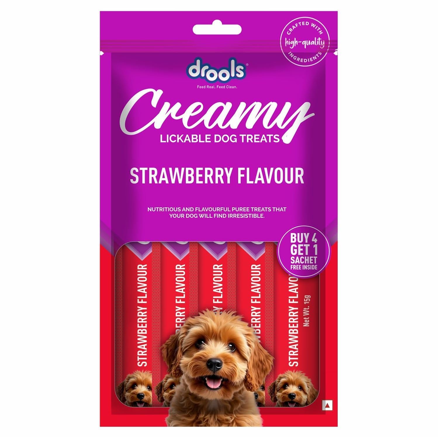 71aQ7TOAqWL.716muWbBS5L.jpg.jpg All Life Stages Dog Treats Creamy 5 Sticks Tasty & Nutritious Snack for All Breeds (15g x5) 75g | Strawberry Flavour | Ideal for Training | Supports Hydration | Boost Muscle Health - Image 1