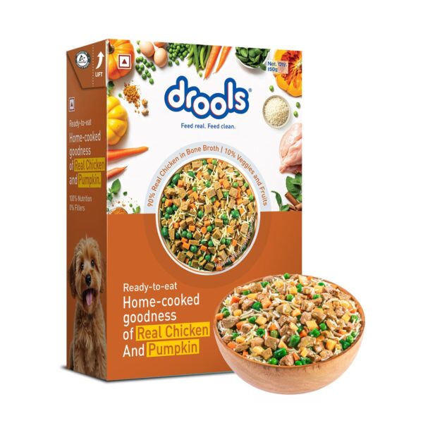 Dog Fresh Food Tetra Pak Real Chicken & Pumpkin, for Adult & Puppy, 150g | High Protein, 90% Real Meat | No Preservatives | Retains Freshness & Flavours | Ready to Serve | One Pack Per Meal