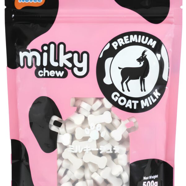 DOGAHOLIC Goat Milk Dog Treats 500g | Protein & Calcium Rich Milk Bones | Healthy Dog Training Treats | Chewy Snacks for Puppies & Adult Dogs | Dental & Digestive Support