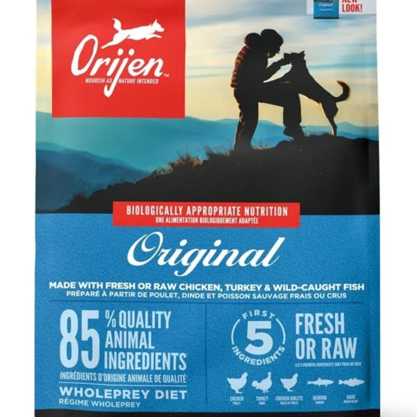 ORIJEN Original Dry Dog Food, Grain Free Dog Food for All Life Stages, Fresh or Raw Ingredients, 17 Kg