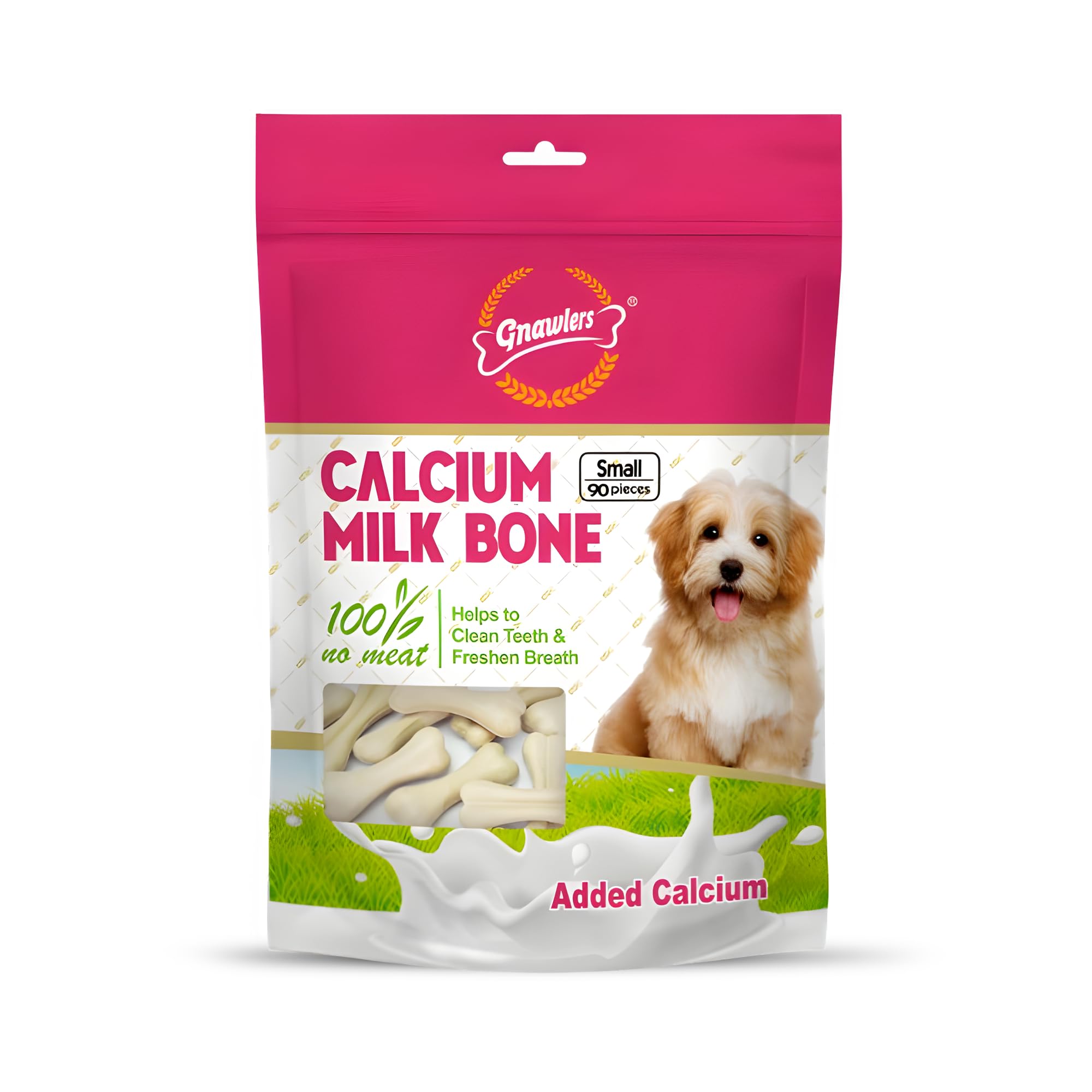 71brVwSzFsL.716muWbBS5L.jpg Gnawlers Calcium Milk Dog Bone for All Life Stages 90 in 1, 850g - Image 1