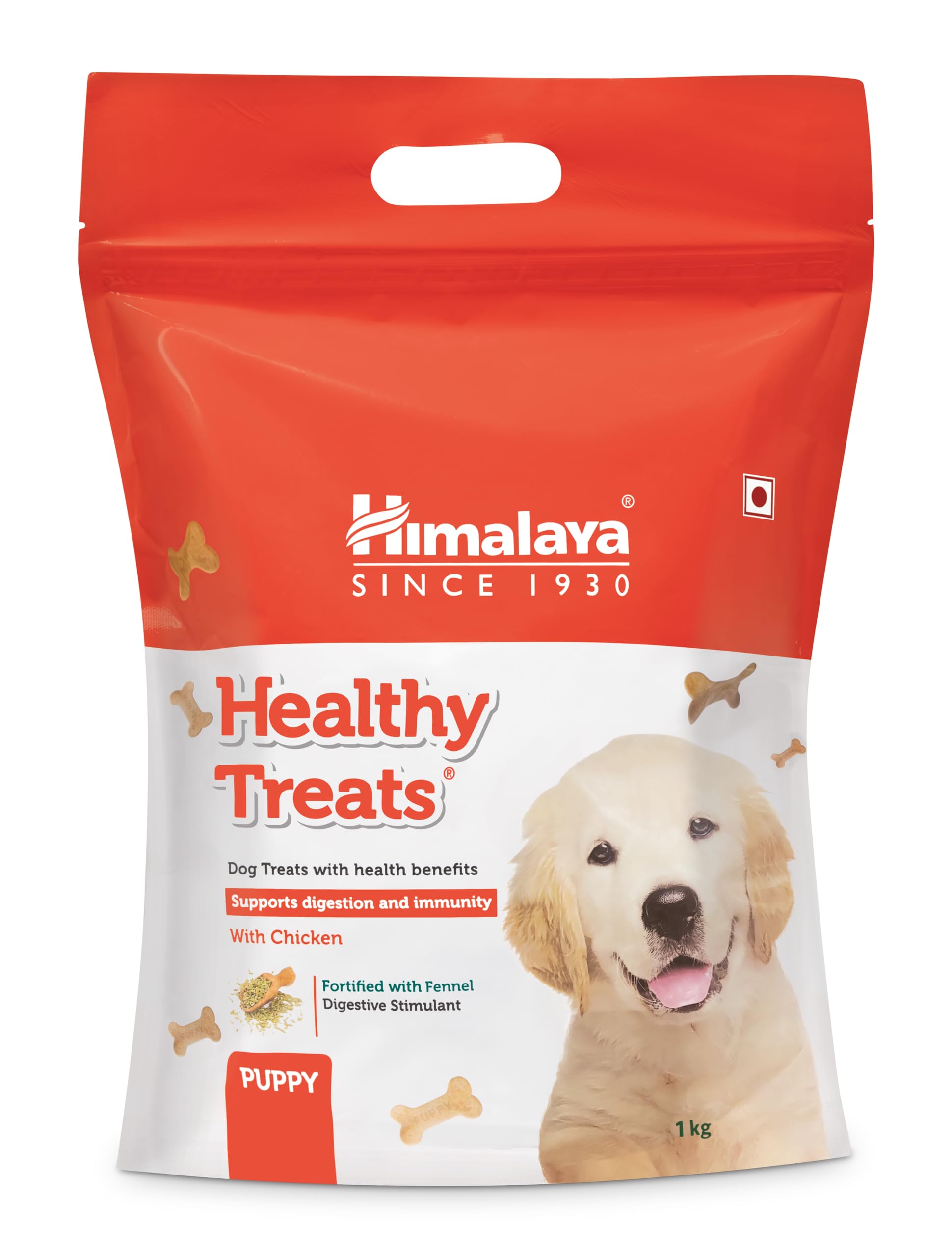 71dwYbFr4bL.716muWbBS5L.jpg Himalaya Healthy Treats for Puppies | Chicken | 900g | With Ashwagandha & Fennel Seeds | Tasty & Nutritious Puppy Snack - Image 1