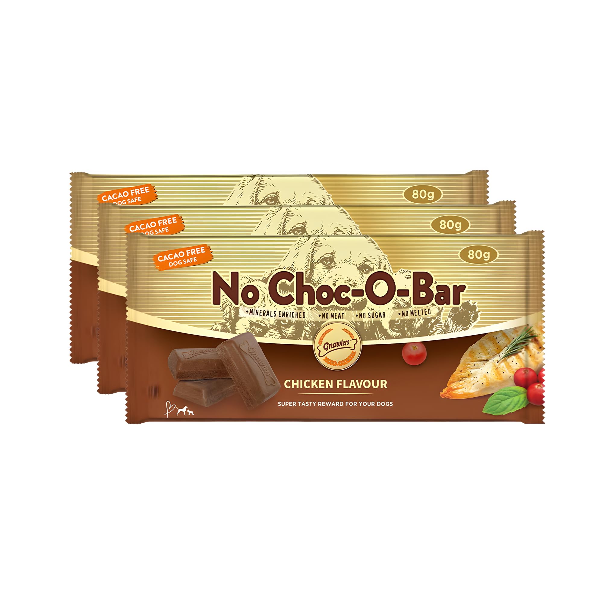 71enR-HuRXL.716muWbBS5L.jpg No Choco -O- Bar Dog Treats Chicken Flavour, Super Tasty Treats for Your Dog that is Chocolate & Coco Free, No Meat, No Sugar and Never Melts with 27 Bites (Pack of 3) by shubhdoggolife - Image 1