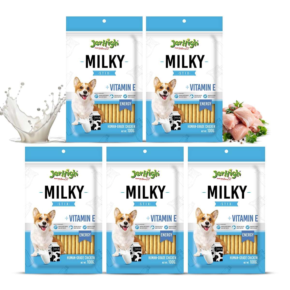 71exUedZvmL.716muWbBS5L.jpg Jerhigh Milky Stix, 100 g (Pack of 5) - Image 1