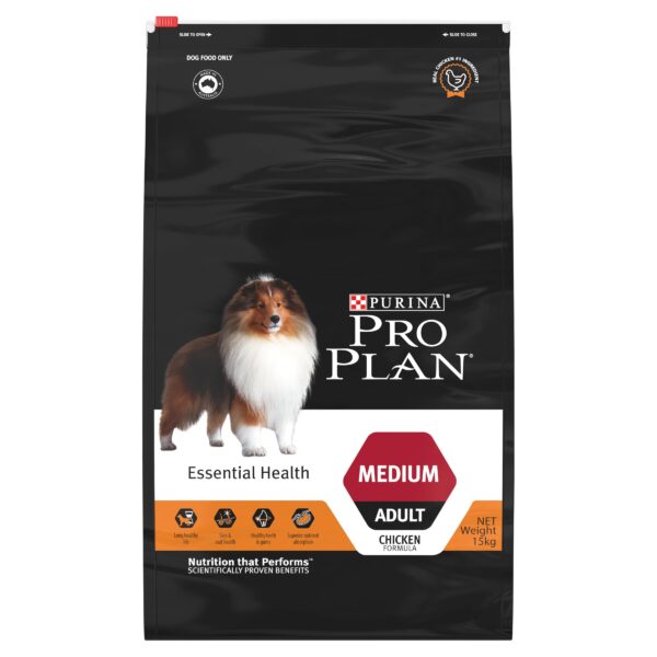 PURINA Pro Plan Adult Dog Dry Chicken Food for Medium Breed - 15kg (DPPAEHM15)