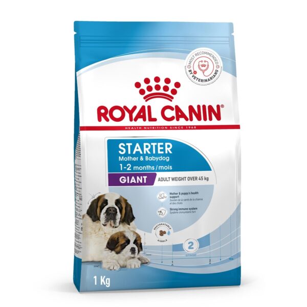 Royal Canin Giant Starter, Mother & Babydog Food, Dry Food, Supports Complex Natural Defence & digestive health, Provides Gestation/Lactation Support, Supports Easy rehydration, 1 kg