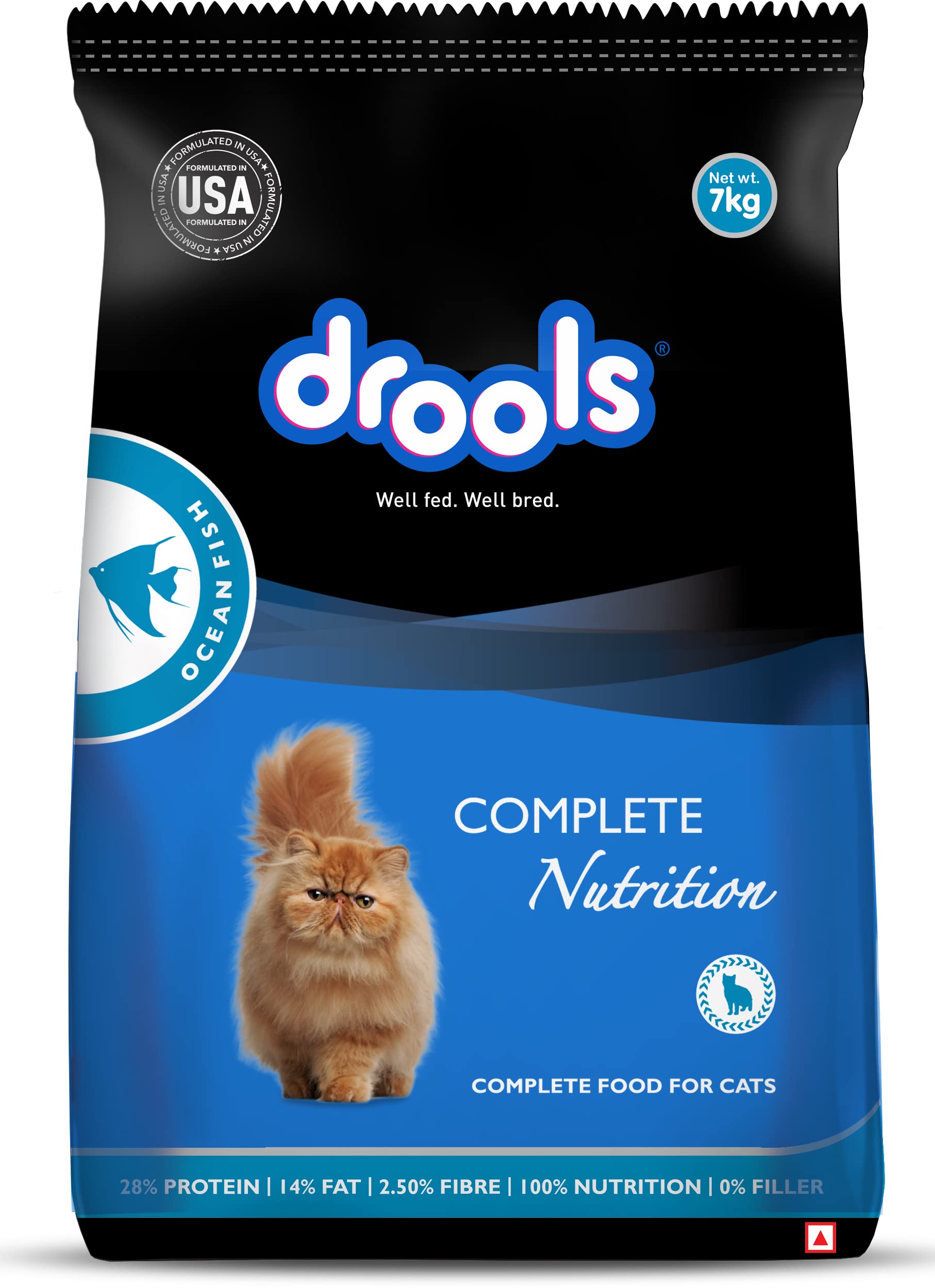 71gjnJRZsmL.716muWbBS5L.jpg Adult Dry Cat Food 7kg Pack | Ocean Fish Flavour | Supports Cardiac Function & Vision | Maintains Urinary pH | Reduces Hairball Formation | Promotes Soft Skin & Beautiful Coat - Image 1