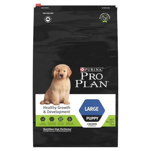 PURINA PRO Plan Puppy Dry Dog Food for Large Breed, Chicken Flavor, 15kg, Pack