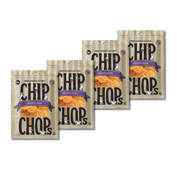 Chip Chops Chicken Chips Coins Dog Treats, Highly Nutritional & Digestible Snacks for Training & Rewards, All Dog Breeds, 70 g (Pack of 4)