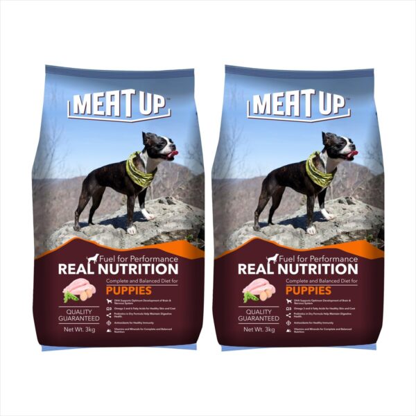 Meat Up Puppy Dry Dog Food 3 kg + 3kg Total 6 kg Pack