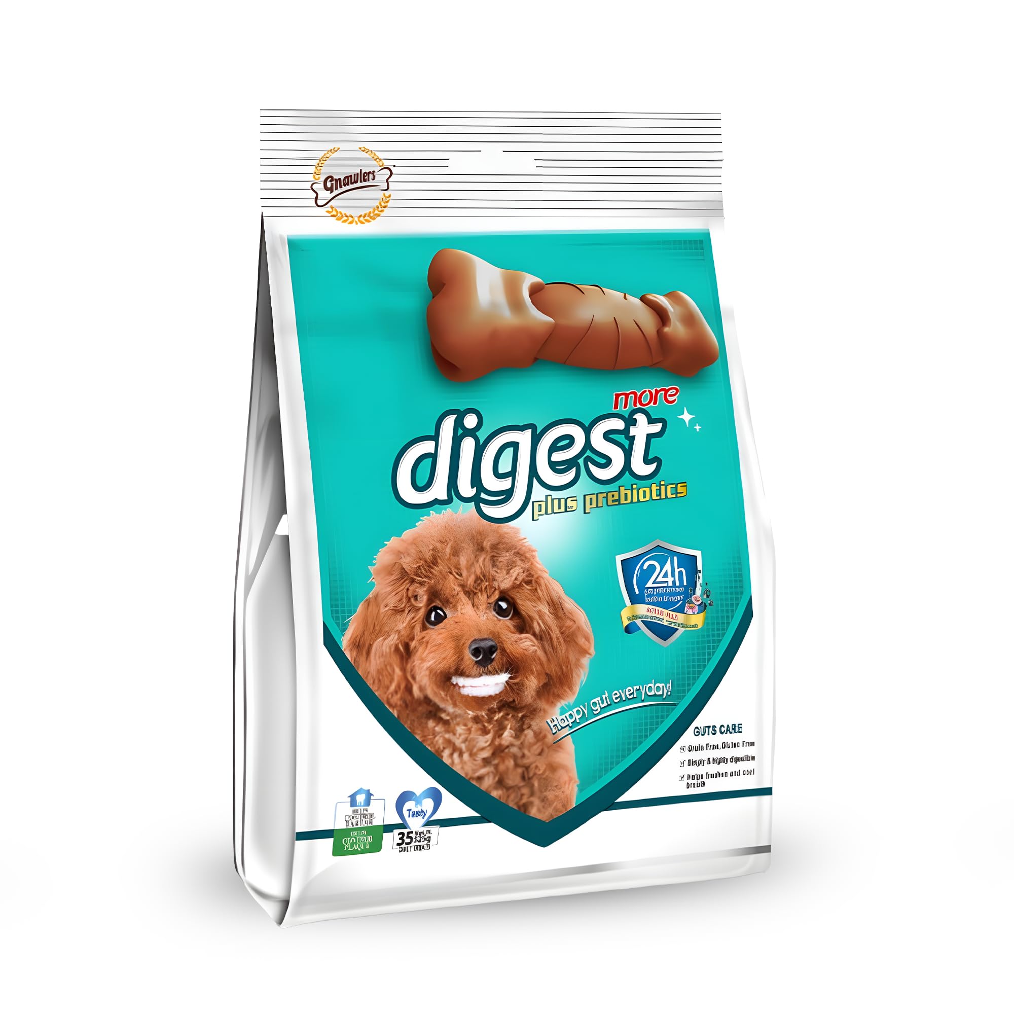 71pkfQos-bL.716muWbBS5L.jpg Digest More Plus Prebiotics, Dental Chew Bone for Dogs Medium, 525 g - Image 1