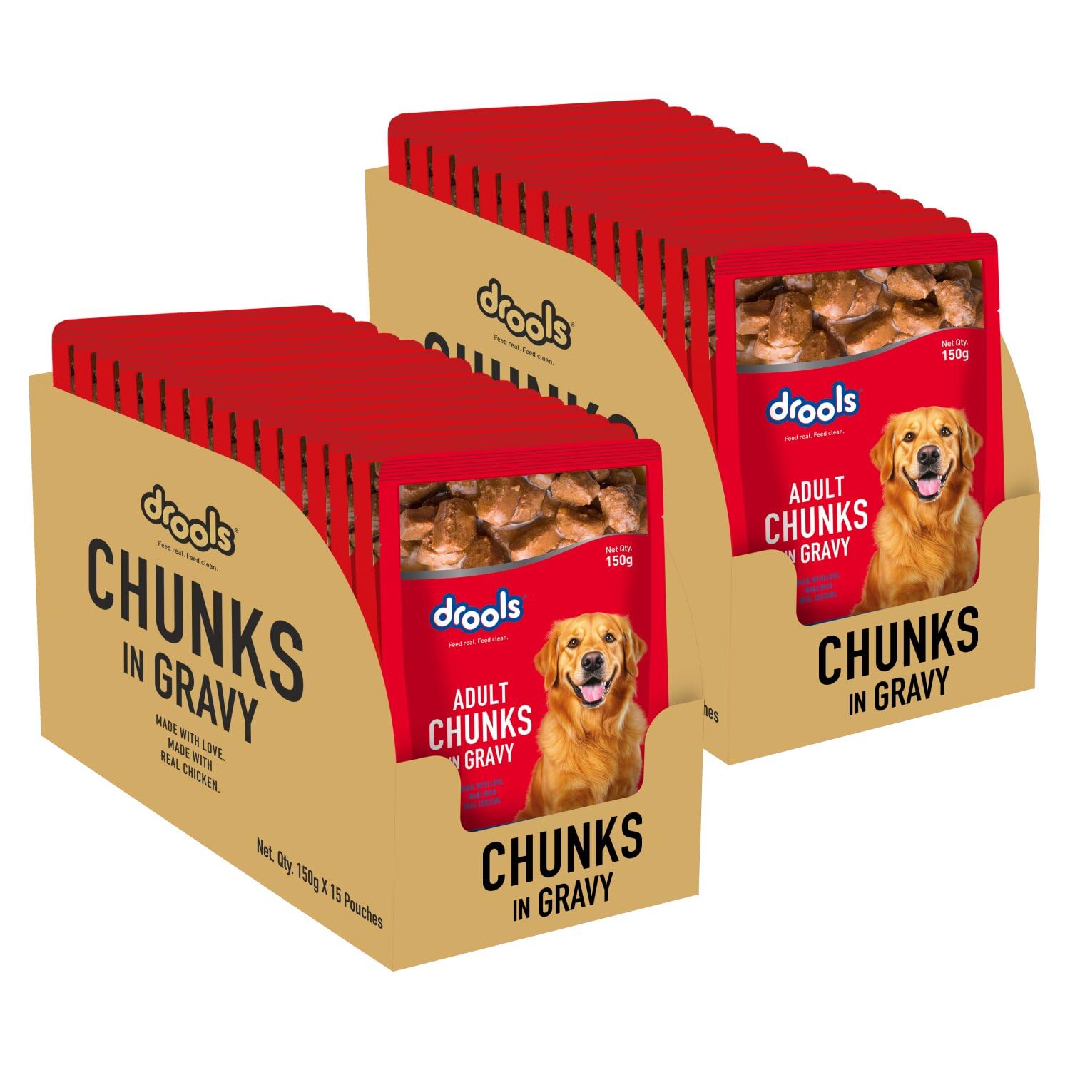 71ri4O8avsL.716muWbBS5L.jpg.jpg Adult Wet Dog Food 4.5 kg (150g X 30) Pack of 30 | Real Chicken and Chicken Liver Chunks in Gravy | Better Digestibility and Health | Maintain Joint Health | Healthy Bones & Stronger Teeth - Image 1