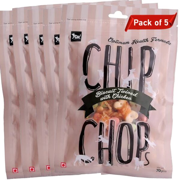 Chip Chops Dog Treats Biscuit Twined with Chicken by For The Fur Kids (Pack of 5)
