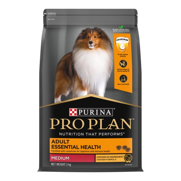 PURINA Pro Plan Adult Dog Kibble Food for Medium Sized Dogs, 3Kg Pack