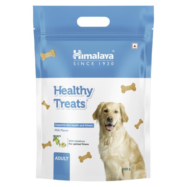 Himalaya Healthy Treats for Adult Dogs | Milk | 900g | with Gokshura & Flaxseed | Nutritious & Skin-Friendly Dog Snack