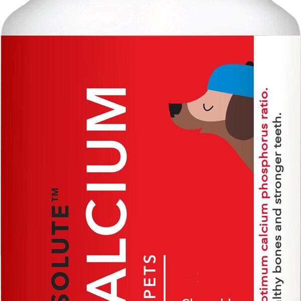 Absolute Dog Supplement Tablets 400g, 110 Pieces Jar | Calcium Flavour | Promotes Better Joint Health | Healthy Skeletal System | Highly Palatable | Maintaining Strong Bones and Teeth