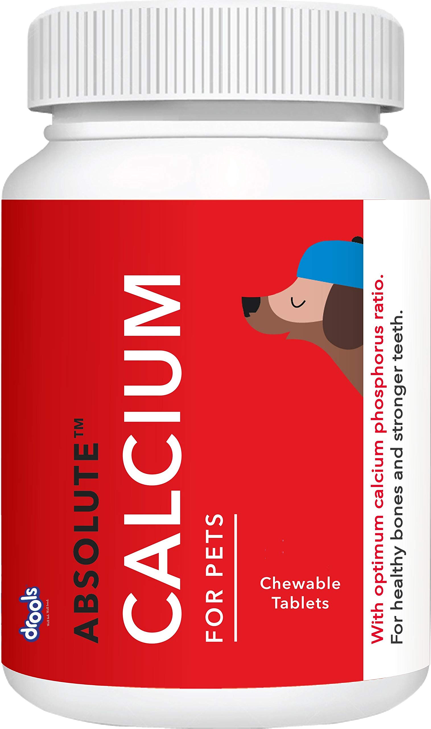 71wPs8a4urL.716muWbBS5L.jpg.jpg Absolute Dog Supplement Tablets 400g, 110 Pieces Jar | Calcium Flavour | Promotes Better Joint Health | Healthy Skeletal System | Highly Palatable | Maintaining Strong Bones and Teeth - Image 1