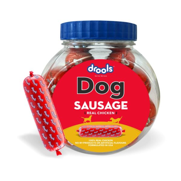 All Life Stages Dog Treats Sausage 10 Pieces Jar (550g) | Real Chicken Flavour | Supports Brain & Eye Development | Promotes Muscle Growth | Makes Tablet Administration Easier