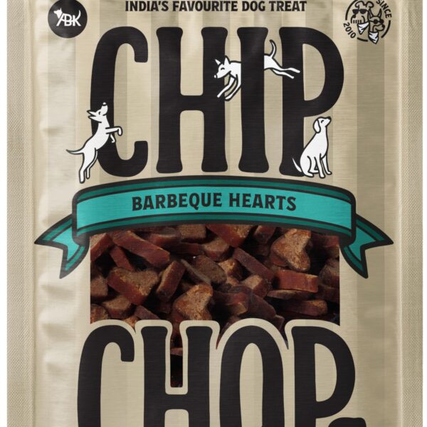 Chip Chops Barbeque Hearts Dog Treats, Highly Nutritional & Digestible Snacks for Training and Rewards, Suitable for All Dog Breeds, 70g