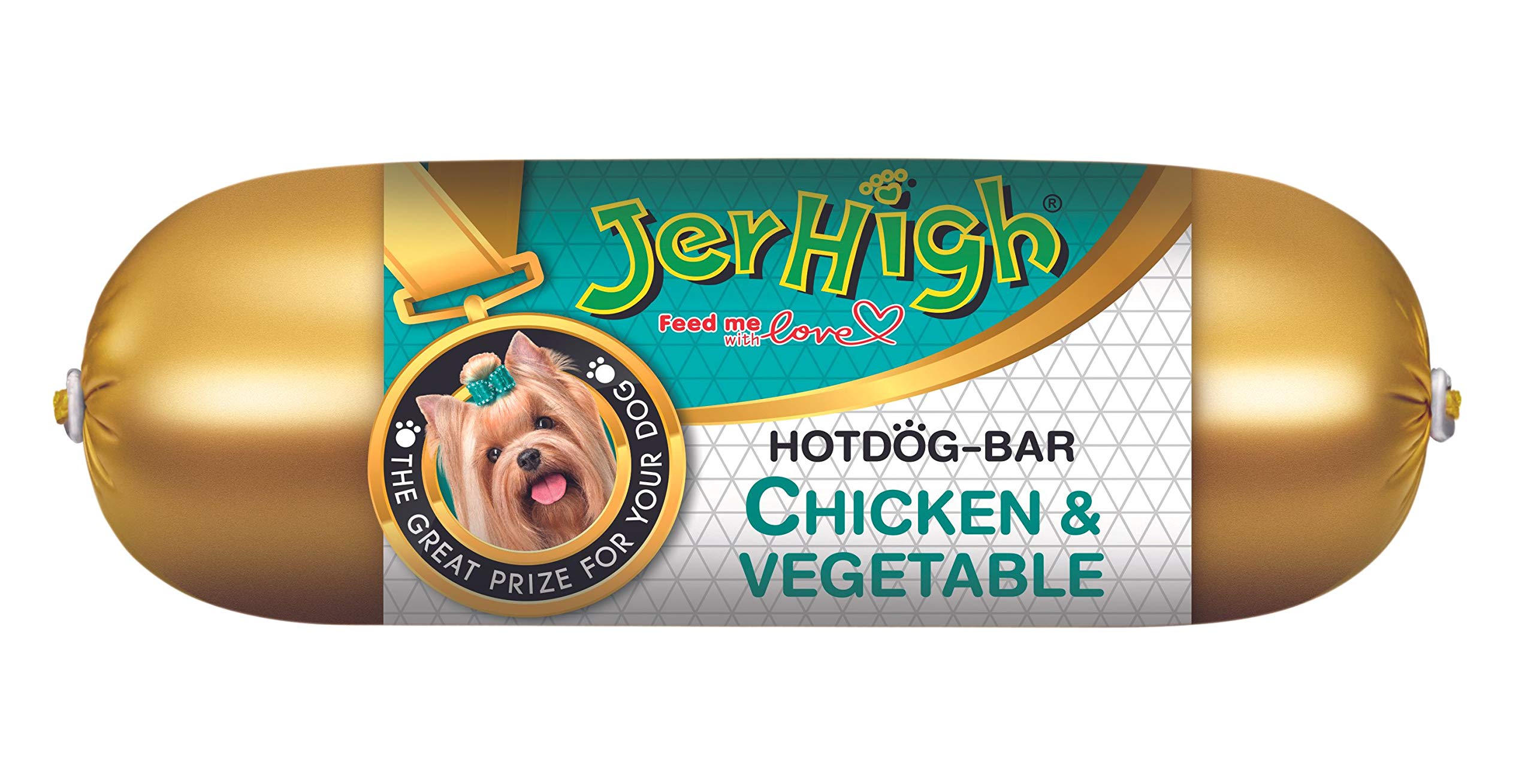81-nwkOA5L.716muWbBS5L.jpg Dog Treats, Human Grade High Protein Chicken, Fully Digestible Healthy Snack & Training Treat, Best Travel Snack, Hotdog Chicken & Vegetables 150gm (2 x 150gm) Sold by DogsNCats - Image 1
