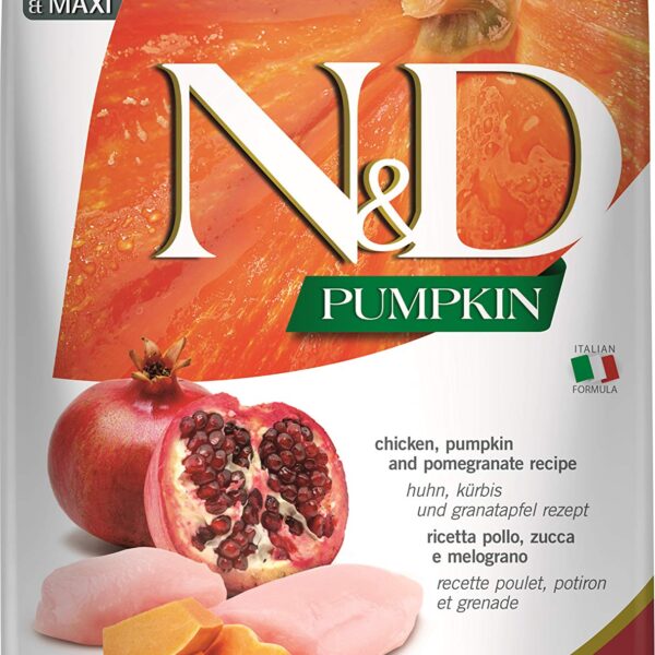 Farmina N&D Pumpkin Puppy Medium/Maxi Dog Food | Chicken, Pumpkin & Pomegranate |Rich in Anti-oxidants| Complete Food for Puppies | 12kg | No Artificial Preservatives
