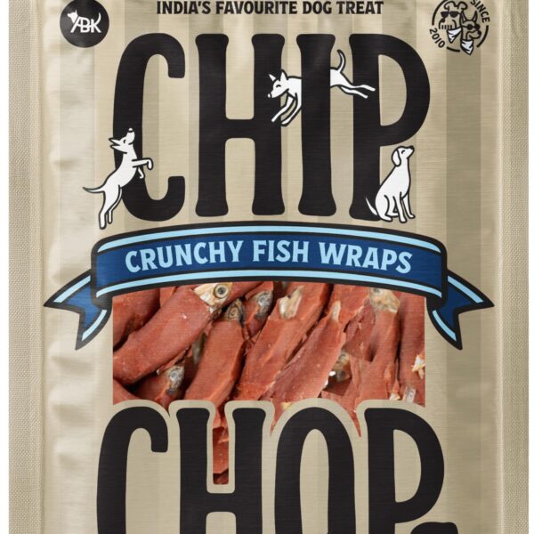 Chip Chops Crunchy Fish Wraps with Duck Dog Treats, High Protein Natural Snack, Crunchy & Chewy Training Treat for All Dog Breeds, 70 g