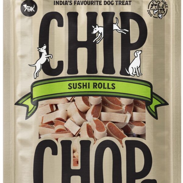 Chip Chops Sushi Rolls Dog Treats, Highly Nutritional & Digestible Snacks for Training and Rewards, Suitable for All Dog Breeds, 70g