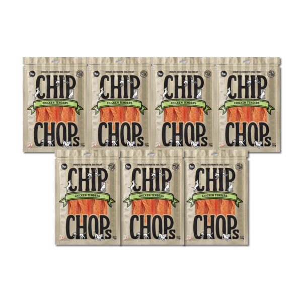 Chip Chops Chicken Tenders Slice Dog Treats | High Protein, Low Fat, Crunchy & Tasty Dry Treats | Optimum Health Formula, Healthy & Easily Digestible Snack for All Life Stages, 70g (Pack of 7)