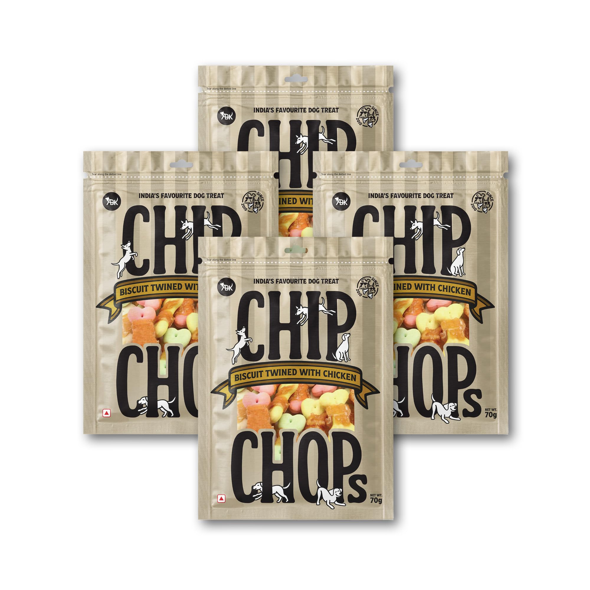 81NfBDjdZwL.716muWbBS5L.jpg Chip Chops All Life Stages Biscuit Twined with Chicken Dog Treat – Healthy, Digestible Snack for All Dog Breeds – Rich in Protein, Perfect for Training & Snacking, (Pack of 4)- 280g - Image 1