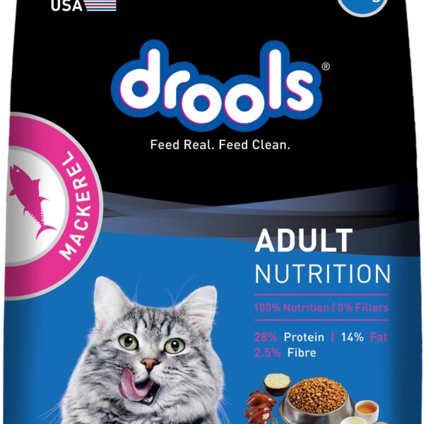 Adult Dry Cat Food 1.2kg Pack | Mackerel Flavour | Enriched with Essential Nutrients | Supports Skin & Coat | Complete Nutrition | Aids Digestion | Promotes Growth