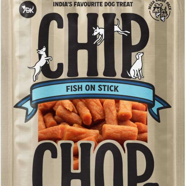Chip Chops Fish on Stick Dog Treats 250g, High Protein Dog Treats for Training & Reward, Healthy Natural Fish Snacks for Dogs, Easily Digestible Chew Sticks for All Dog Breeds – Pack of 1