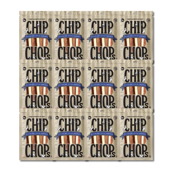 Chip Chops Chicken & Codfish Sandwich Stick Dog Treat, Highly Nutritional & Digestible, Suitable for All Dog Breeds, (Pack of 12) - 840g