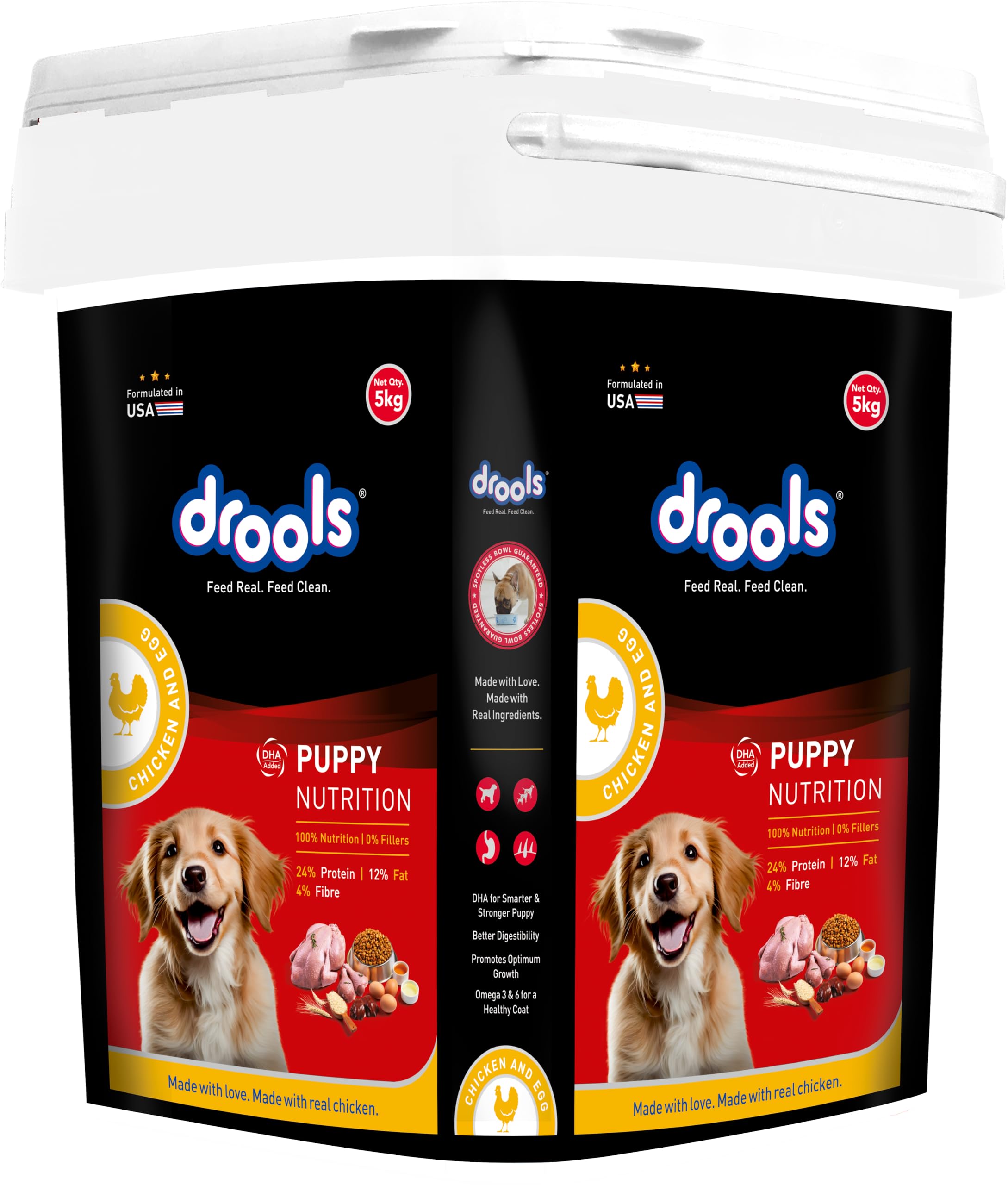 81a8jZDqIXL.716muWbBS5L.jpg Puppy Dry Dog Food Inside Container 5kg | Chicken and Egg Flavour | Digestive Support | Immune Boosting | DHA Helps in Brain Development | Highly Palatable - Image 1