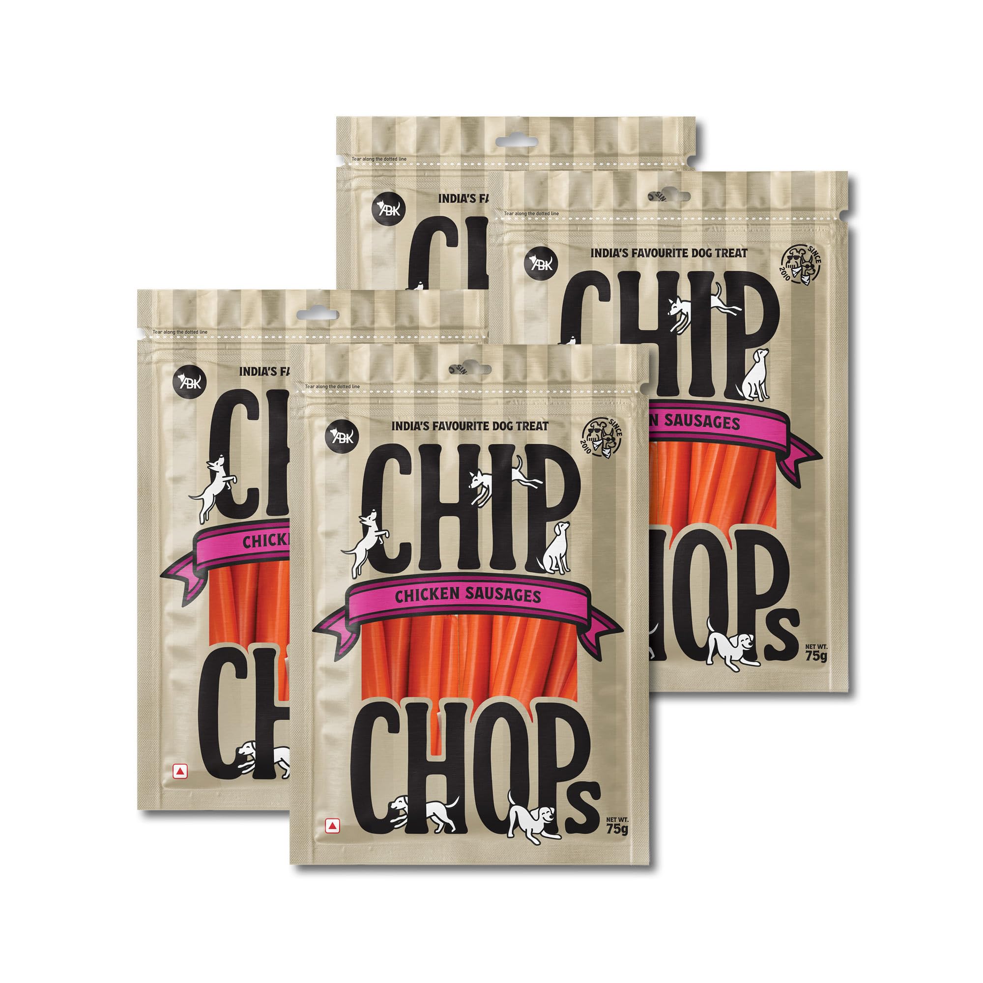 81eu-iPEJ6L.716muWbBS5L.jpg Chip Chops Dog Treat Chicken Sausage – Highly Nutritious, Easily Digestible Snack for All Dog Breeds & Life Stages – Perfect for Training & Rewards Each 70 Gram (Pack of 4) - Image 1