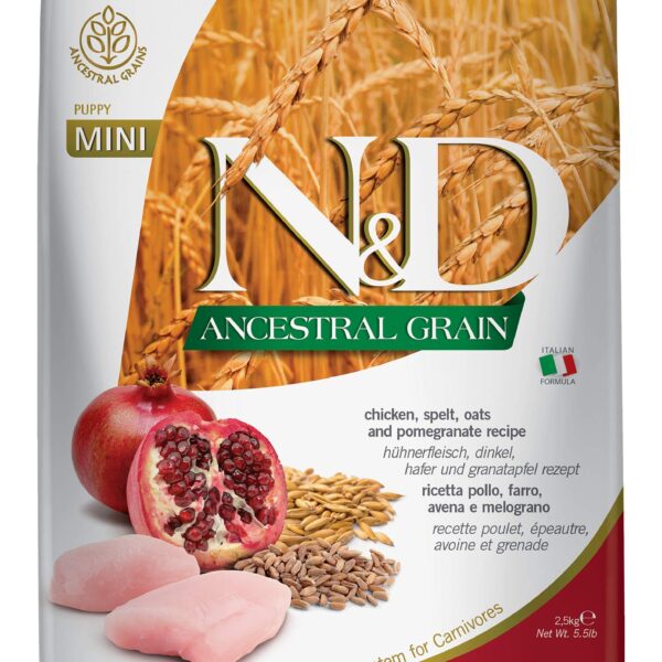 Farmina N&D Pumpkin Adult Mini Dog Food | Chicken, Pomegranate & Pumpkin | Rich in Anti-oxidants | Complete Food for Adult Dogs | 2.5kg | No Artificial Preservatives
